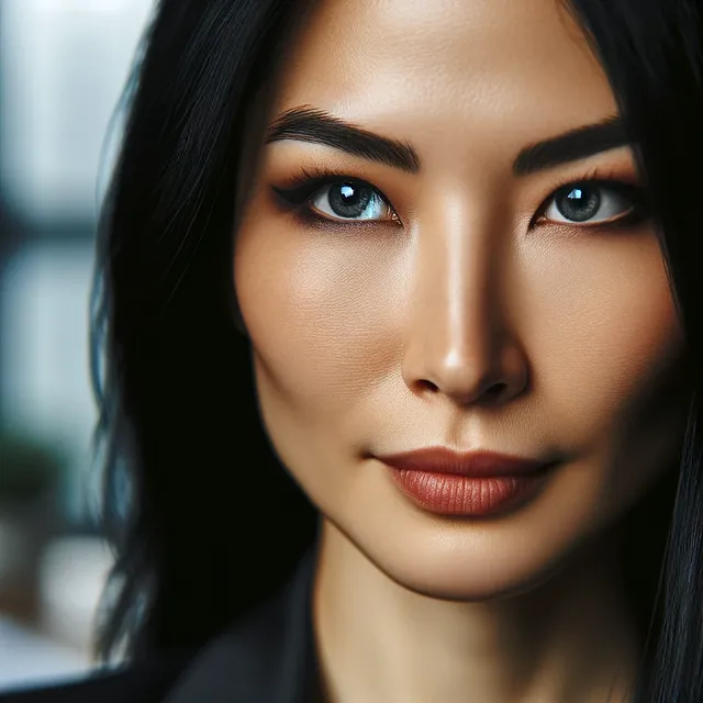 Close up of a business woman’s face looking in deep thought.