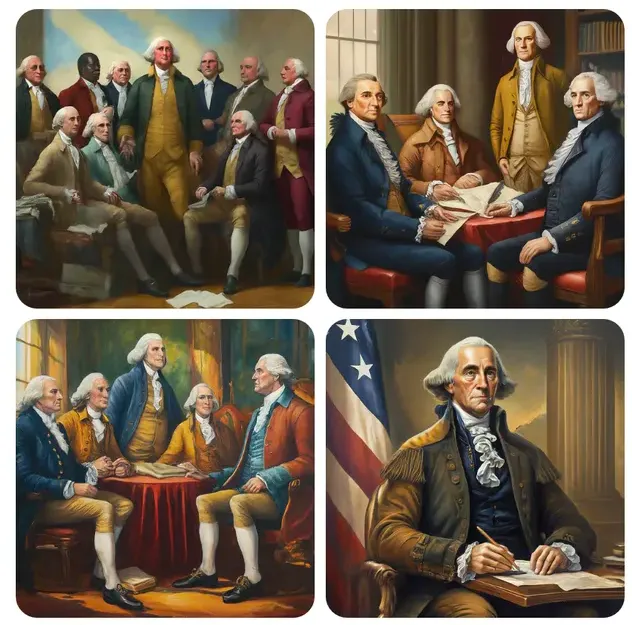 AI-generated images of founding fathers from Google Gemini