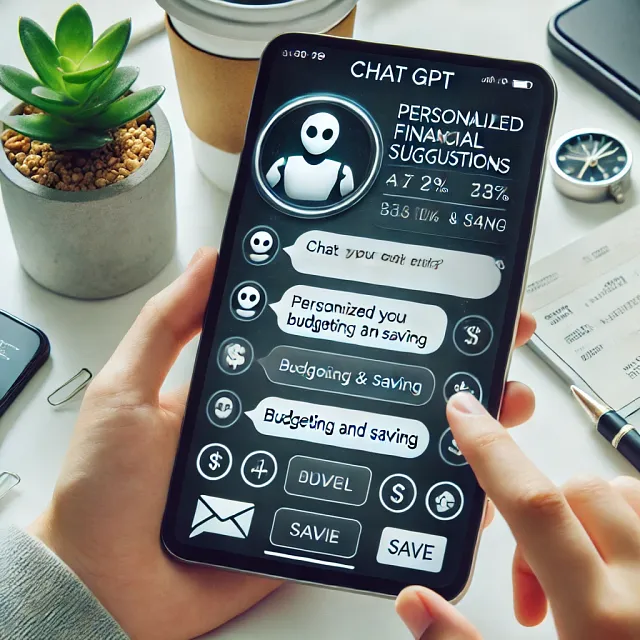 A tablet or phone showing ChatGPT in action, offering personalized finance suggestions