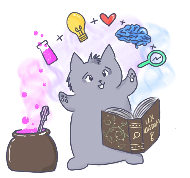 The cat (representing the researcher) takes the potions (generative AI responses) and mixes it with their ideas, their thoughts and their knowledge to create the perfect spell.